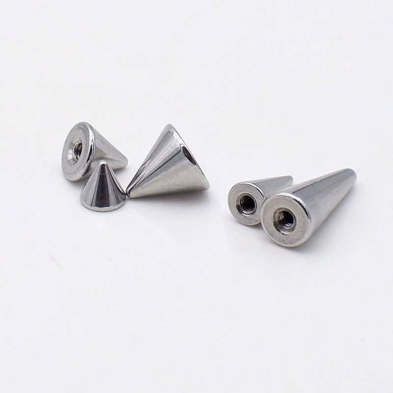 F136 Titanium Alloy/Titanium Steel Devil Nail Tip Cone Labret Stud Earrings Ear Bone Stud Replacement Head Accessories Piercing Jewelry DIY