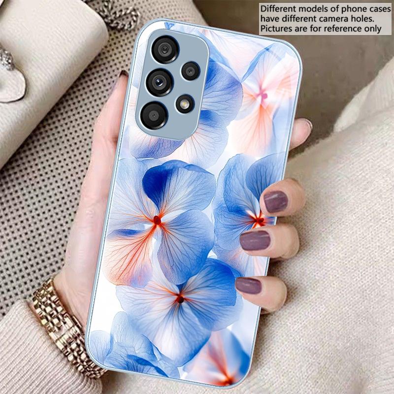 Fleur de Lys Violette Pour Samsung Galaxy S23 Ultra 24 Plus S20 21 FE S25 Ultra A70 A72 73 51 52 53 Coque de Téléphone en Verre Trempé