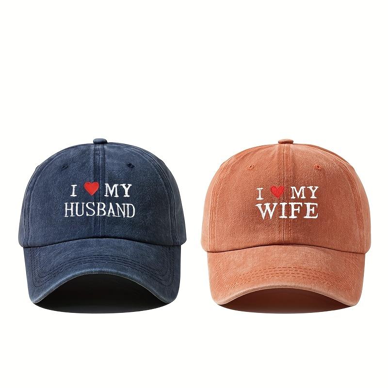 Pcs Perfect Valentines Day Gift for Him and Her Letter Embroidery Couple Baseball Cap Gift Classic Washed Old Vintage Duckbill