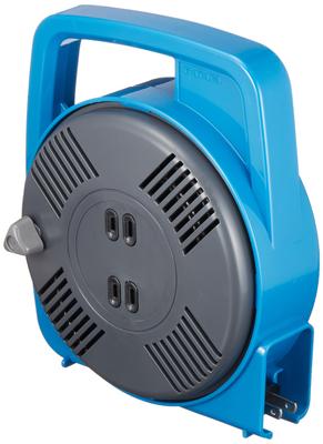 HATAYA Indoor Cord Reel, 100V, Manual Wind, 8m, Built-in Temperature Sensor (Prevents Wire Melting), 2 Outlets, Compact, Home Use, Gift, Mack Reel