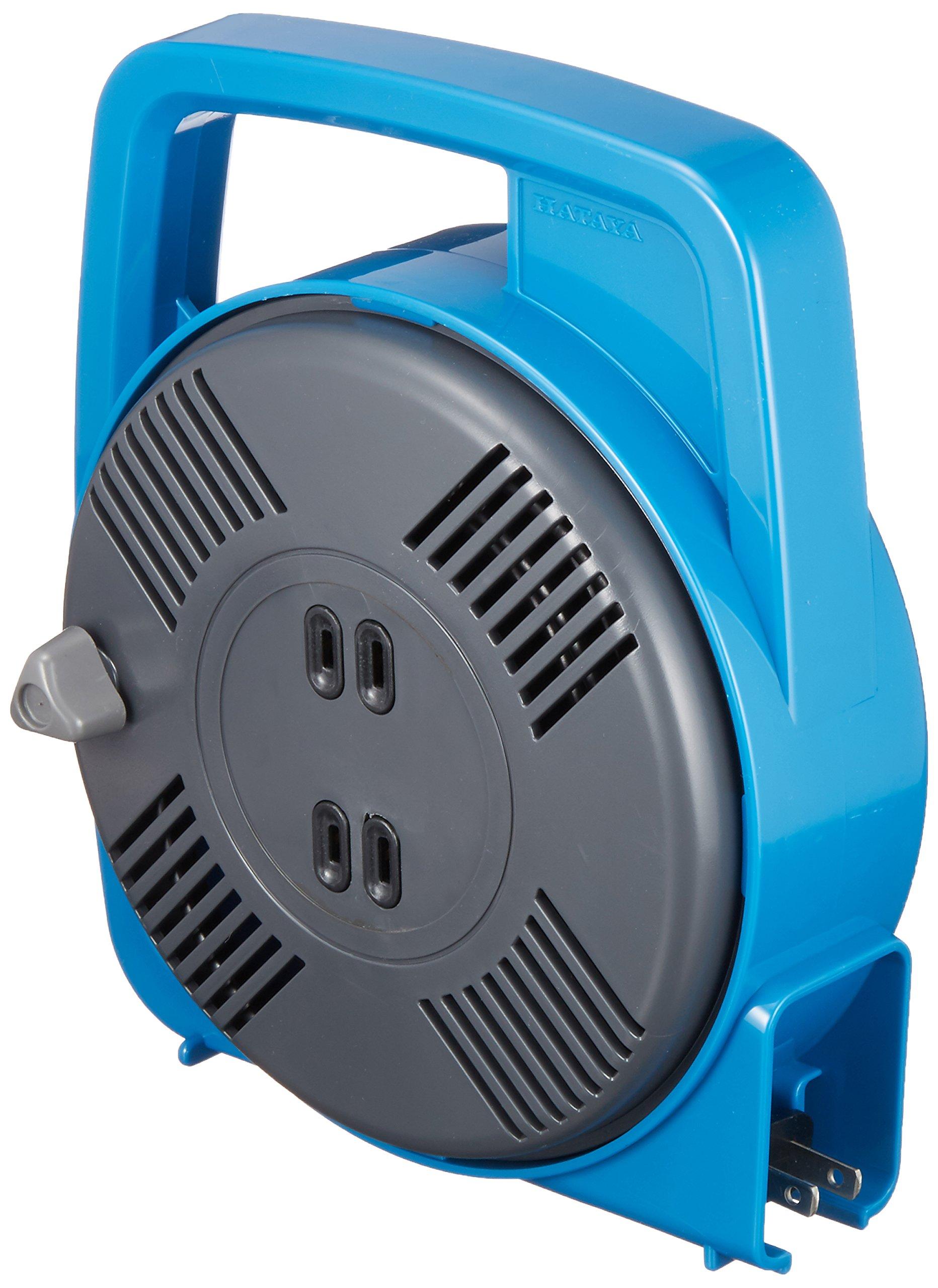 

HATAYA Indoor Cord Reel, 100V, Manual Wind, 8m, Built-in Temperature Sensor (Prevents Wire Melting), 2 Outlets, Compact, Home Use, Gift, Mack Reel