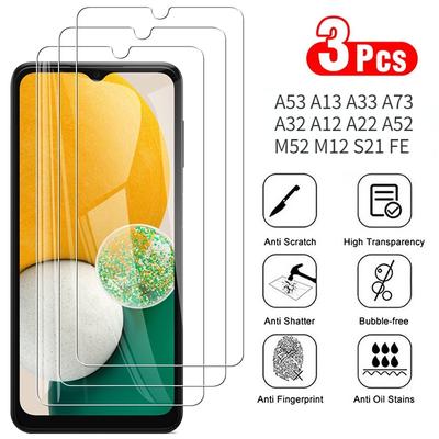 3 ST 9H högt genomskinligt skyddsglas för Samsung Galaxy A13 5G / A53 5G / A33 5G / A22 / A32 / A52 / M52 / M42 / A03S Skärmskyddsfilm