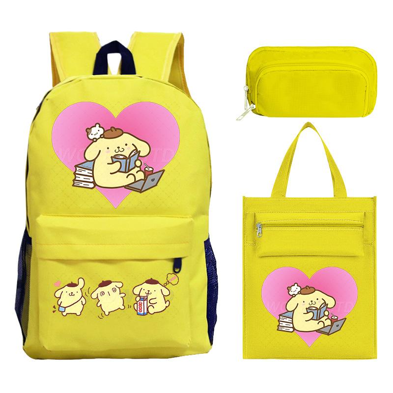 

Pudding dog children s schoolbag three-piece set for primary and secondary school students versatile backpack tutoring bag pencil case No specification