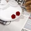European and American new rose ring stud earrings combination ins cold wind design acrylic jewelry