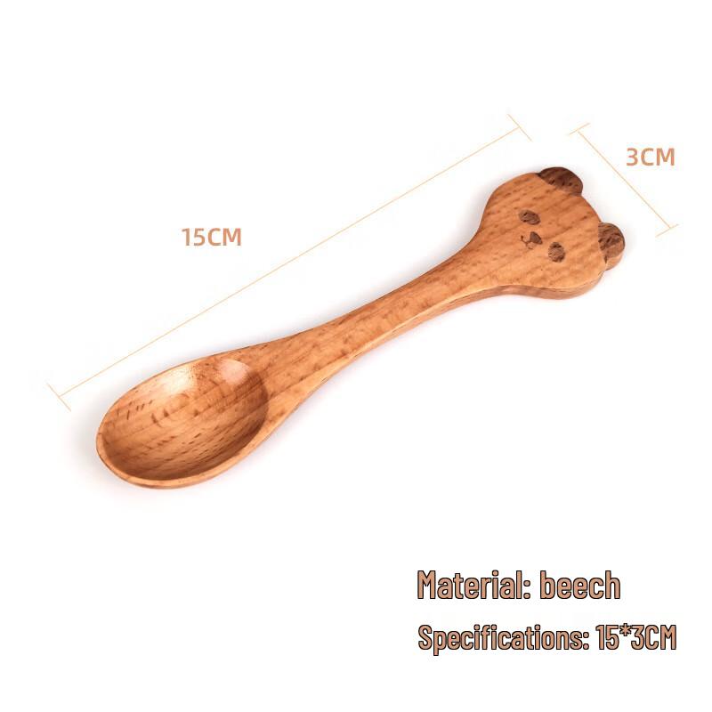Wutuo Children's Beech Wood Animal Spoon
