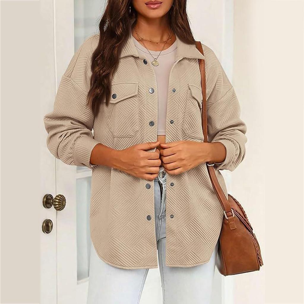 Women's Fashion Casual Solid Color Lapel With Loose Single Multi Button Long Sleeved Jacket