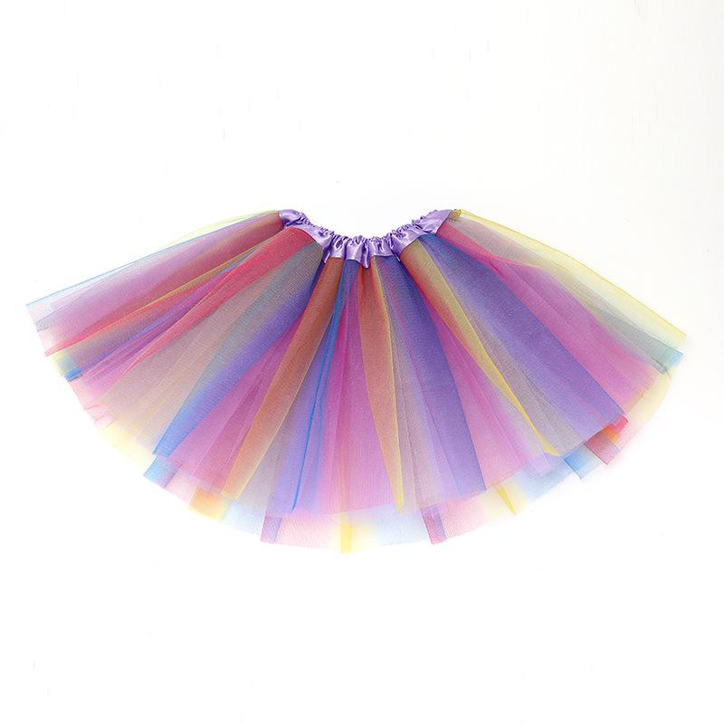 Children's Rainbow Tutu Skirt - European & American Style Ballet Mesh Skirt