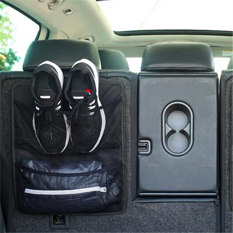 3 Styles Car Rear Seat Back Storage Bag Large Capacity Mesh Pocket Multi Hanging Bag Car Storage Organizer Car Accessories Supplies
