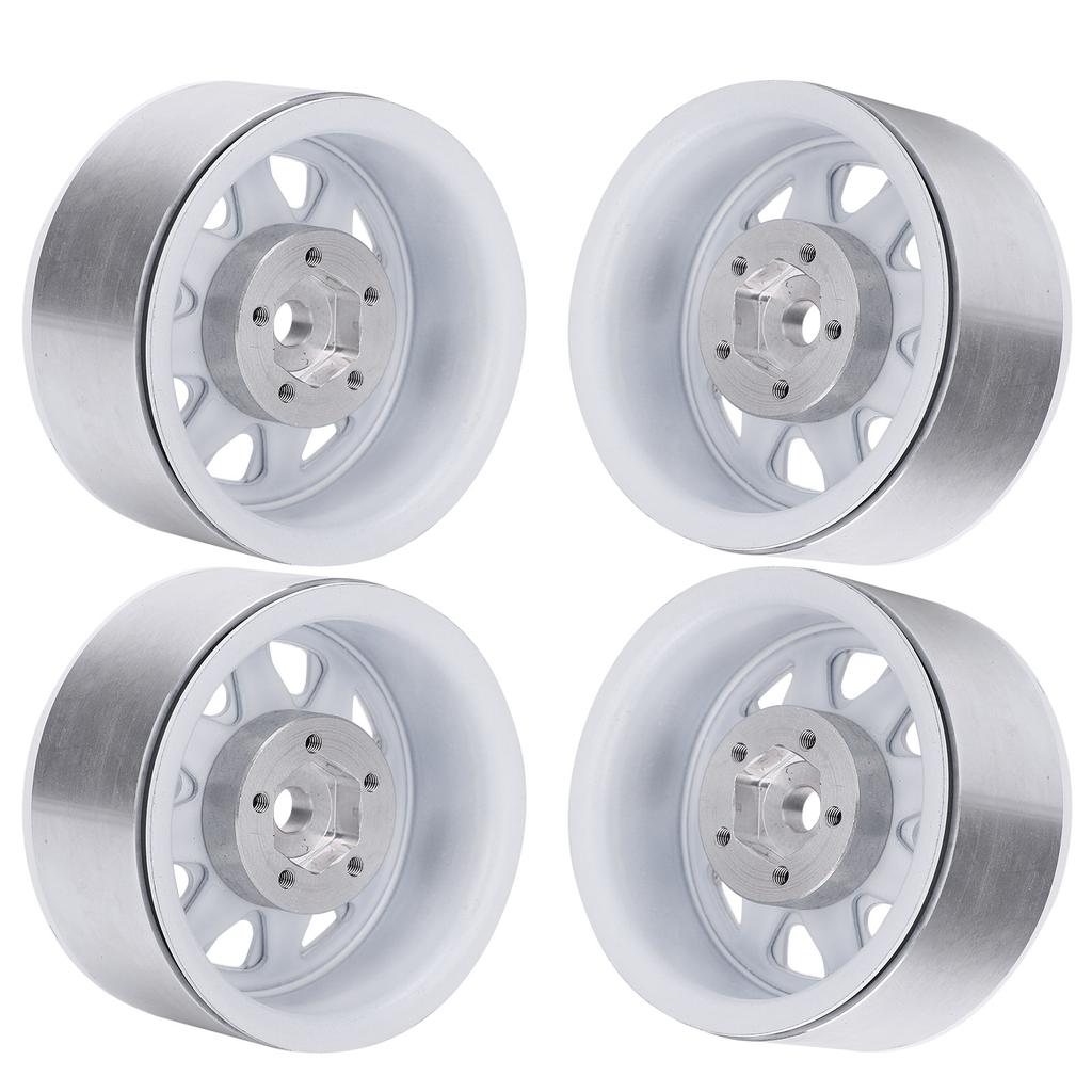4pcs 1.9'' Aluminium Alloy Wheel Rims Hubs for 1/10 RC Crawler for   SCX10  (White )