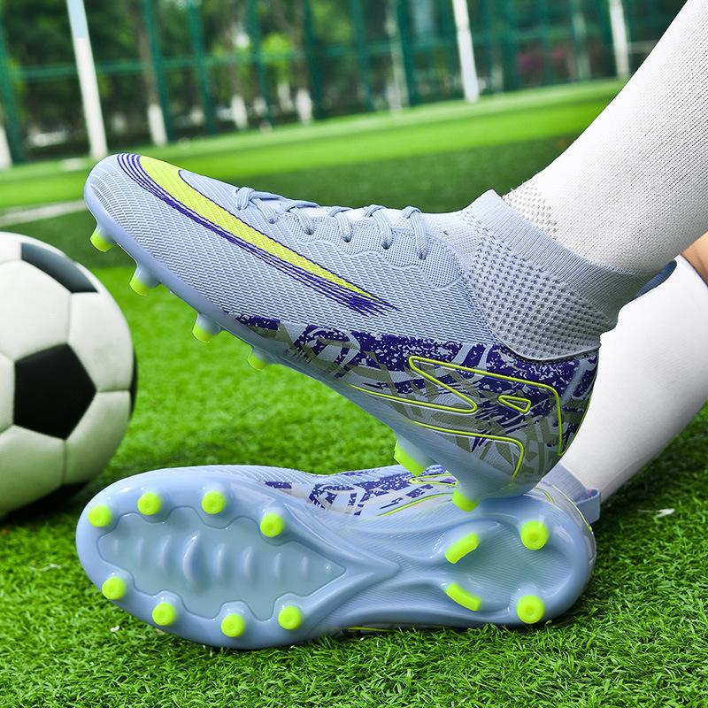 New High-Top Ag Long Nails Tf Broken Nails Football Shoes Outdoor Grass Non-Slip And Wear-Resistant Competition Training Shoes Men