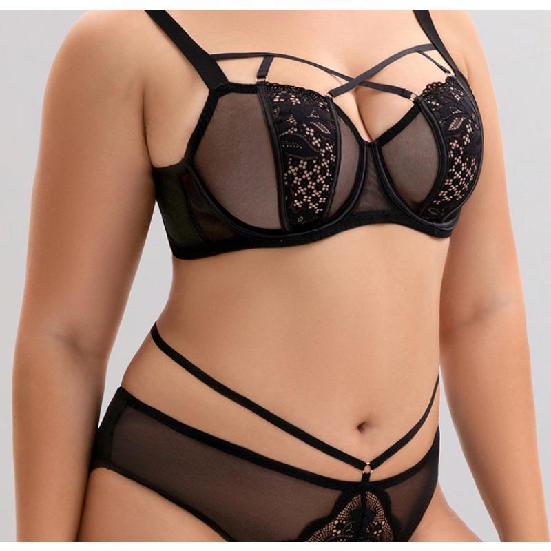 Große Damengrößen Dünner Spitzen-BH Für Große Oberweite Push-up Anti-Hängen Sexy Unterwäsche