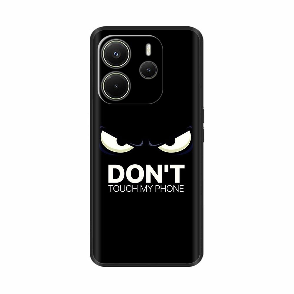 For Xiaomi Redmi Note 14 4G Case Luxury Painted Cover Black Silicone Phone Case For Redmi Note 14 Fundas note14 4G Soft Bumper
