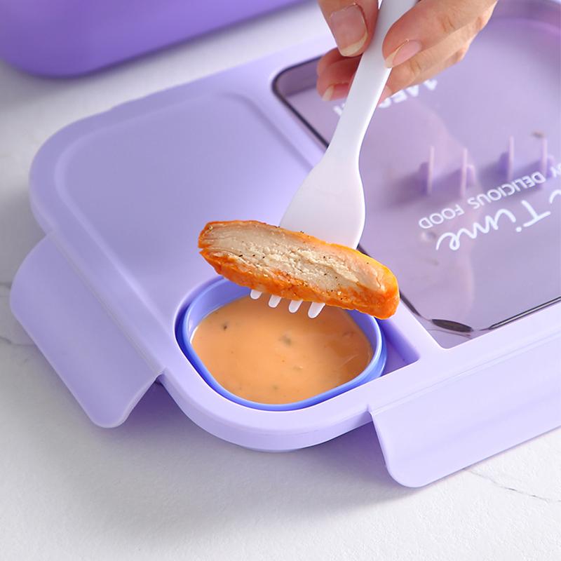 Lunchbox für Kinder, mikrowellengeeignet, Bento-Box mit Geschirr, Snackbox für die Schule, tragbare Lunchbox, Vorratsbehälter für Lebensmittel