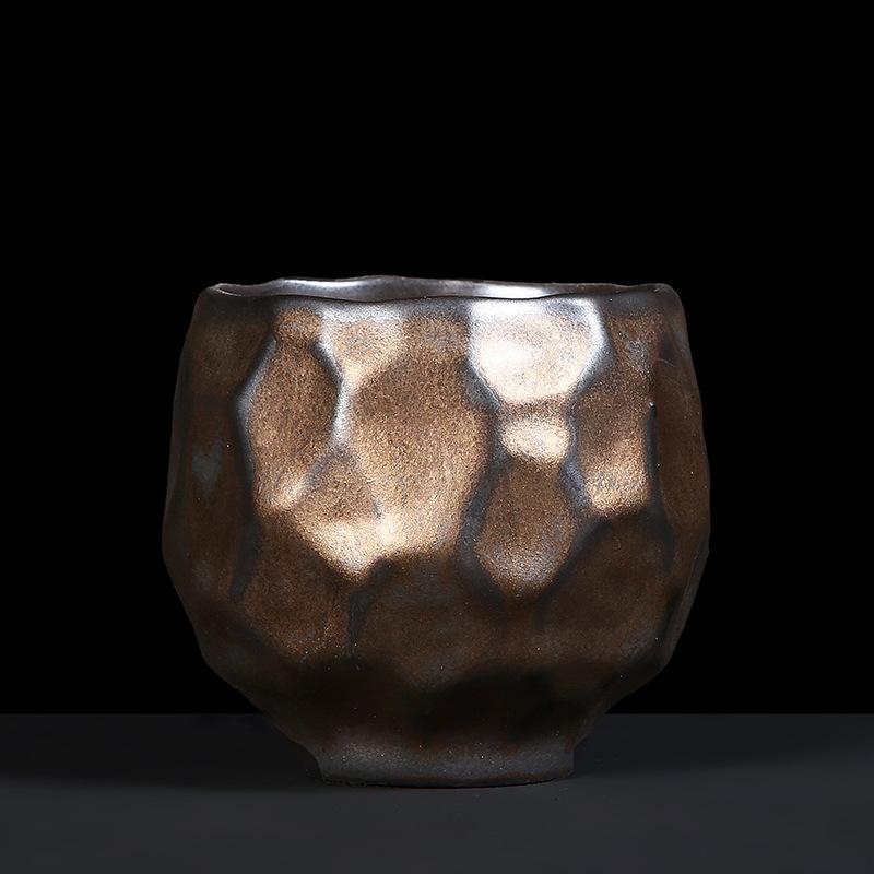 Wabi-sabi Tea Cup Handmade Japanese Retro Coarse Pottery Coffee Cup Cross-border Ceramic Tea Cup Household Water Cup Zen
