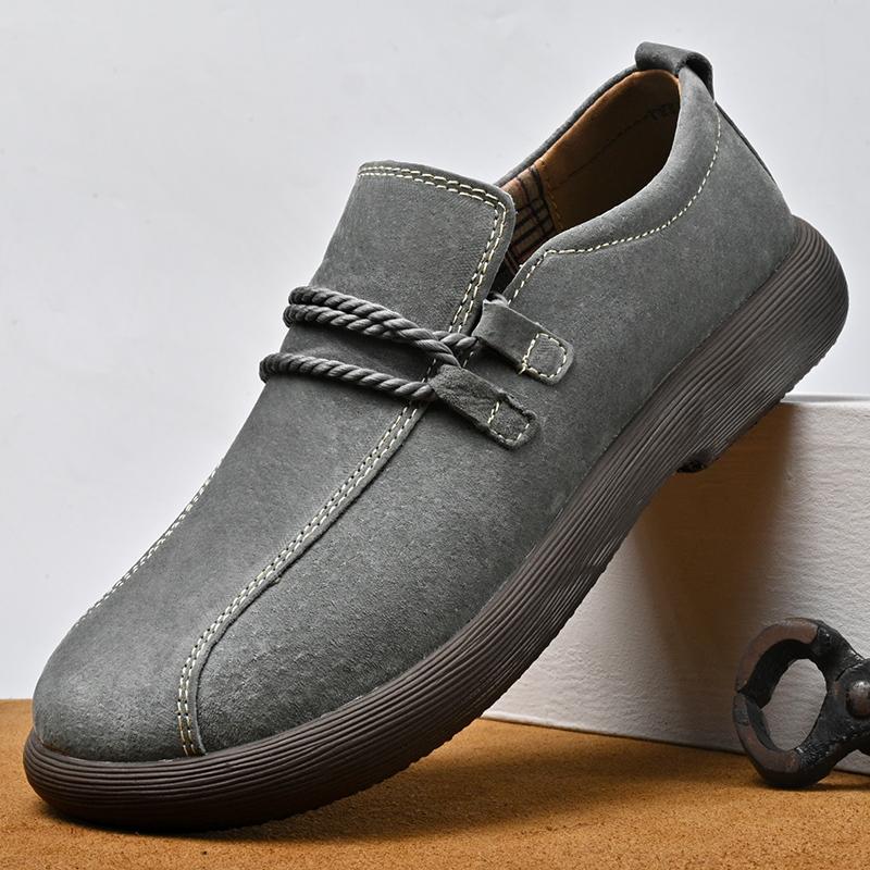 Handmade Suede Leather Casual Shoes for Men Comfy Walking Shoes Outdoor Driving Footwear Loafers Breathable Business Moccasins