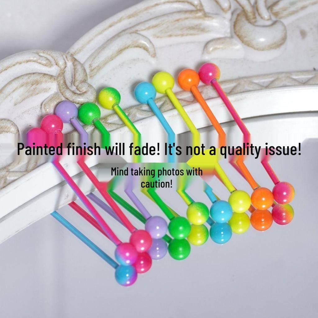 Gradient Candy Color Ear Bridge Piercing Jewelry - Long Rod Design