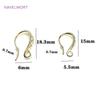 14K Gold Plated Flattened Ear Wire with Loop,Brass Earring Hook Fitting,Accessories For Earrings,DIY Jewelry Making Accessory