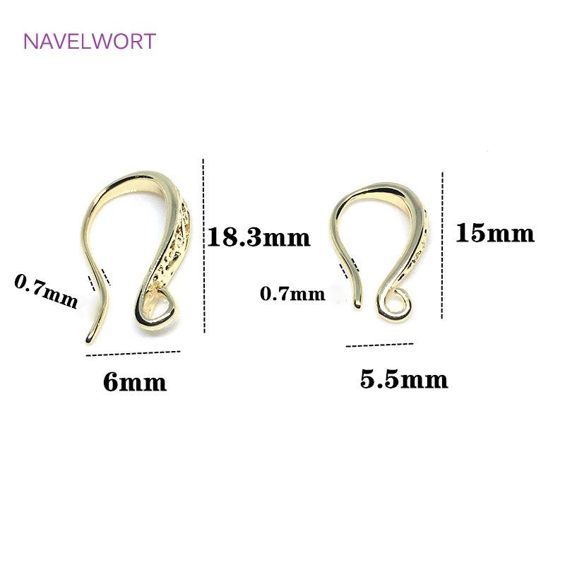 14K Gold Plated Flattened Ear Wire with Loop,Brass Earring Hook Fitting,Accessories For Earrings,DIY Jewelry Making Accessory