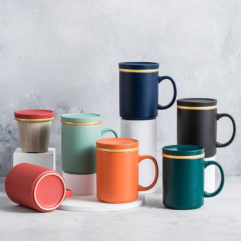 Ceramic personal office tea separation cup household commercial real estate opening simple accompanying small gifts