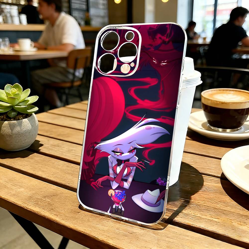H-hazbin Hotel Angel Dust Phone Case Transparent Silicone Soft For iPhone 17 16 15 14 13 12 11 Mini Pro Max Plus