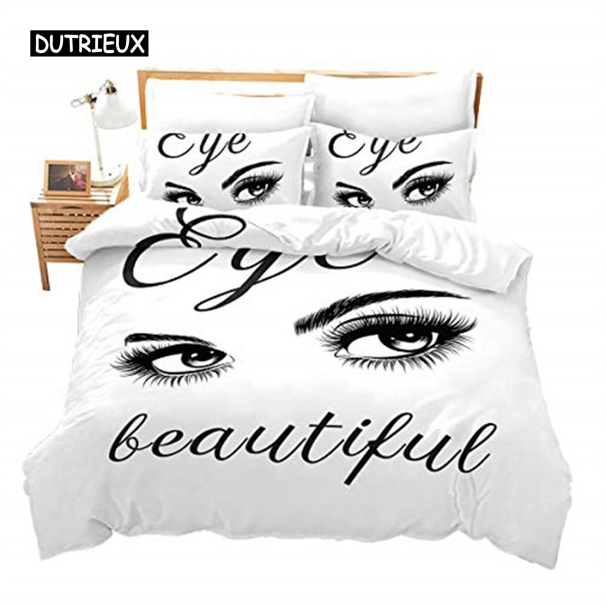 

Красота Ресницы Пододеяльник Королева Для Девочек Женщин Глаза Узор Дизайн Одеяло Покрывало Современный Милый Сексуальный Ресницы Постельное Белье Комплект EU single(135x200cm)