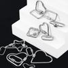 5pcs Stainless Steel D Oval Heart Shape Locking Carabiner Screw Clip Link Hook For DIY Keychain Holder Necklace Jewelry Making