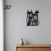 Decorative Cat Art for Bedroom Metal Cartoon Wall Decor Living Room Bedroom, Creative Unique Lover Gifts Silhouette Sculpture, Minimalist Animal