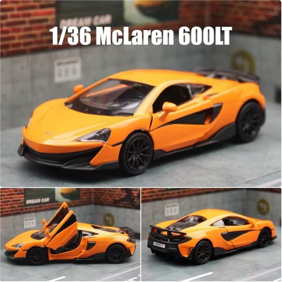 McLaren 600LT Supercar 5 Inch Metal Car Simulation Diecast & Toy Vehicles RMZ City 1:36 Alloy Model Pull Back Action