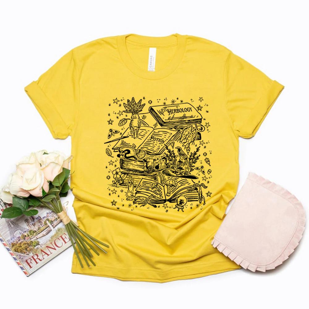 Vintage Herbology Witchcraft Shirt Herbology Plants TShirt Magcal Wizard Botanical Plant Lover Tees Fantasy Book Fandom Merch