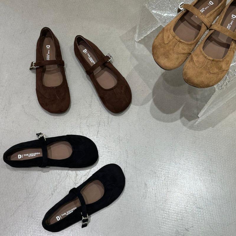Fashion New Style Women's Autumn Women Flat Shoes Fashion Round Toe Ladie Ballerinas Shoes Soft Flat Heel Outdoor Casual Mary Jane Shoes