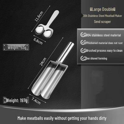 MUTTI Stainless Steel Meatball & Fish Ball Maker with Scraper