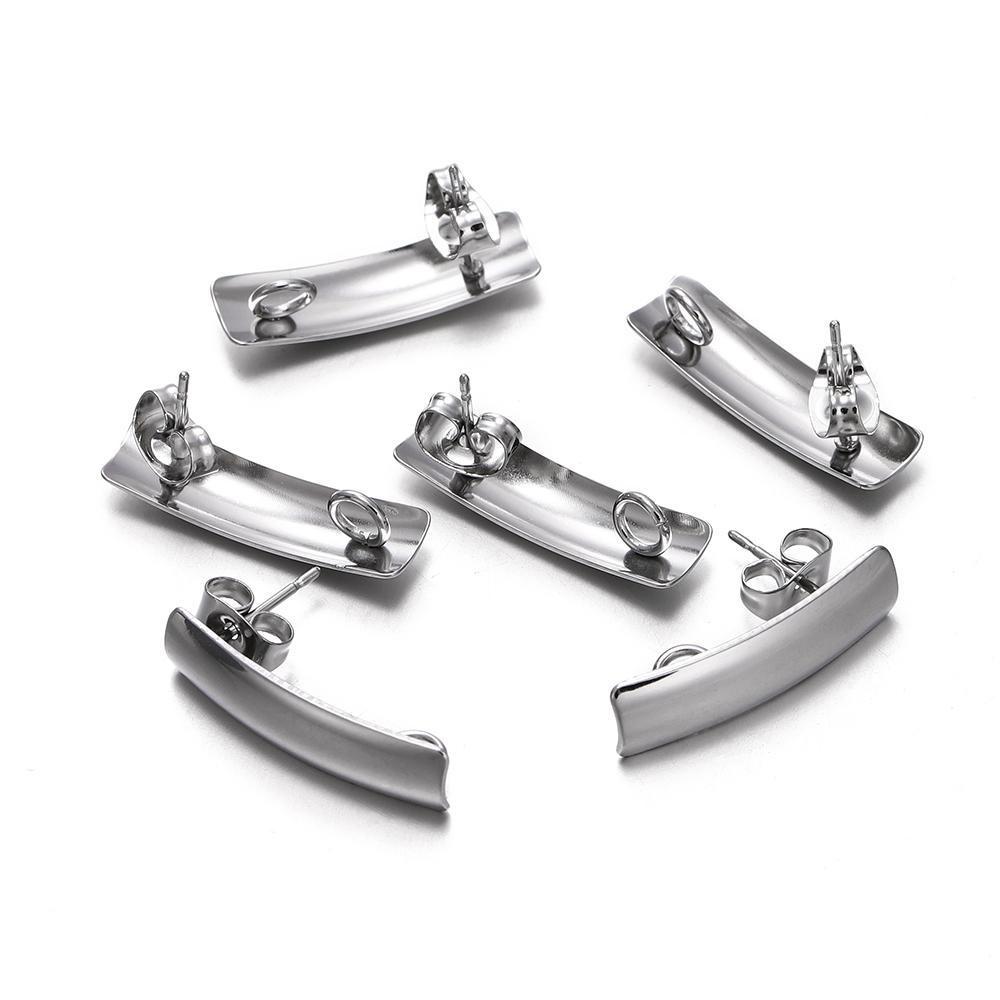 10 Stück/Los Mehrere Stile Edelstahl Stecker Ohrring Basis Runde Blätter Basis für Ohrringe DIY Schmuckherstellung Zubehör