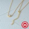 Stylish Simple Wind S925 Sterling Silver Pearl Eye Diamond Clavicle Chain Demon'S Eye Necklace