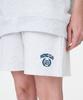 MOZMOZ Laurel Embroidered Training Shorts White Melange