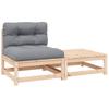 2 Piece Garden Lounge Set with Cushions Solid Pine Wood