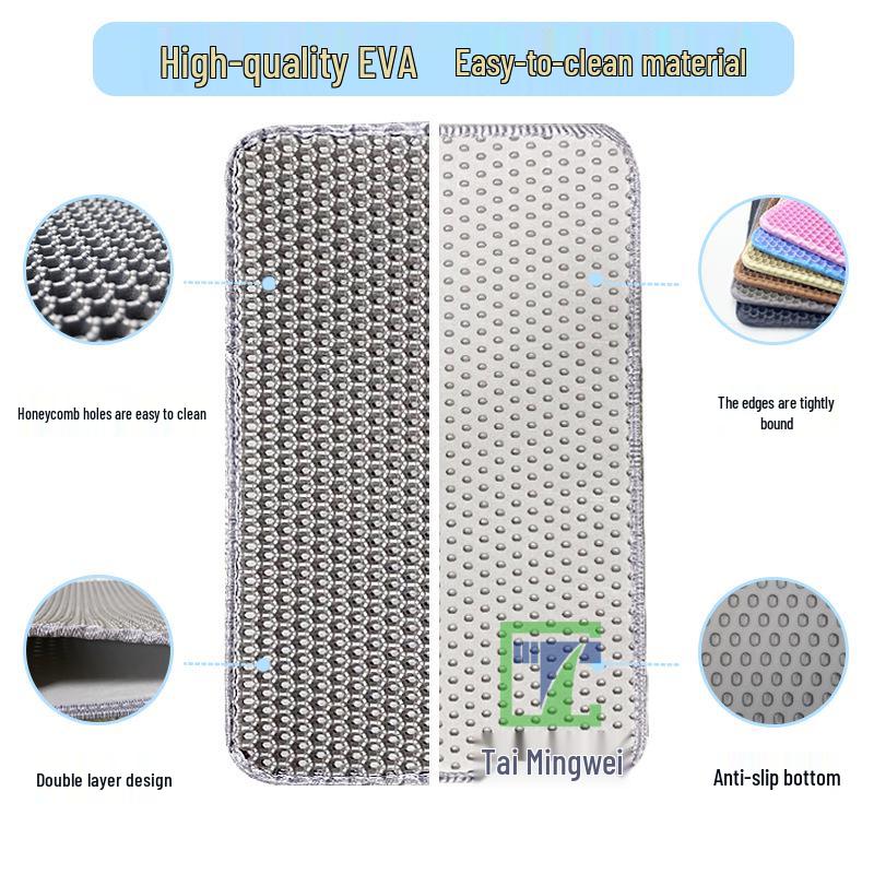 Extra Large Honeycomb Anti-Tracking Cat Litter Mat - Double Layer, Anti-Spill Design for Sand Control