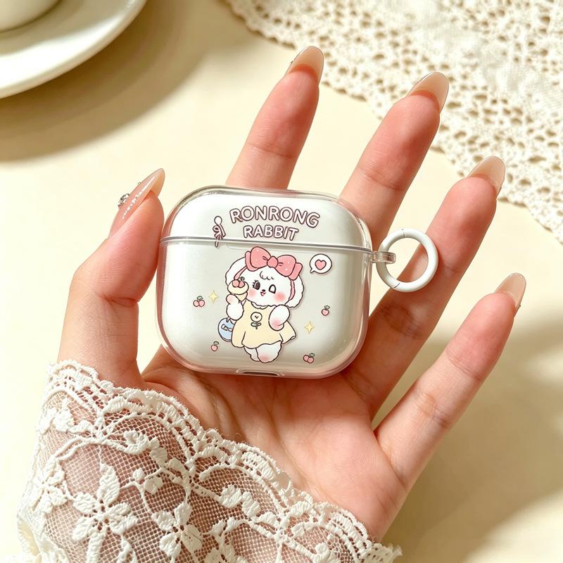 Pink Bunny for Apple AirPods 1 /1/1 Generation Protective Case Cover Pro Bluetooth Headset Soft Case