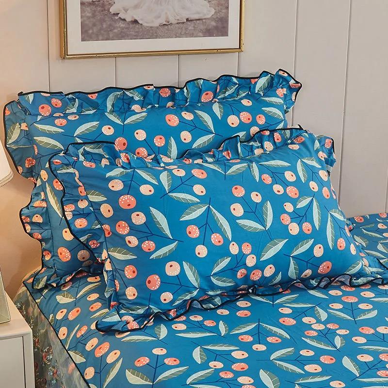 Принцесса Ветер пара наволочек корейская версия милая кружевная подушка хлопковое мягкое постельное белье 2990₽