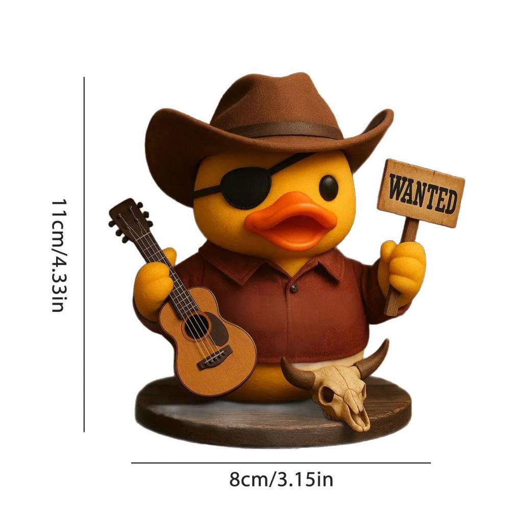 Music-themed Duck Decor Vintage Rock Duck Figurine Hand-painted Music Studio Ornament Classic Rocker Statue for Bar