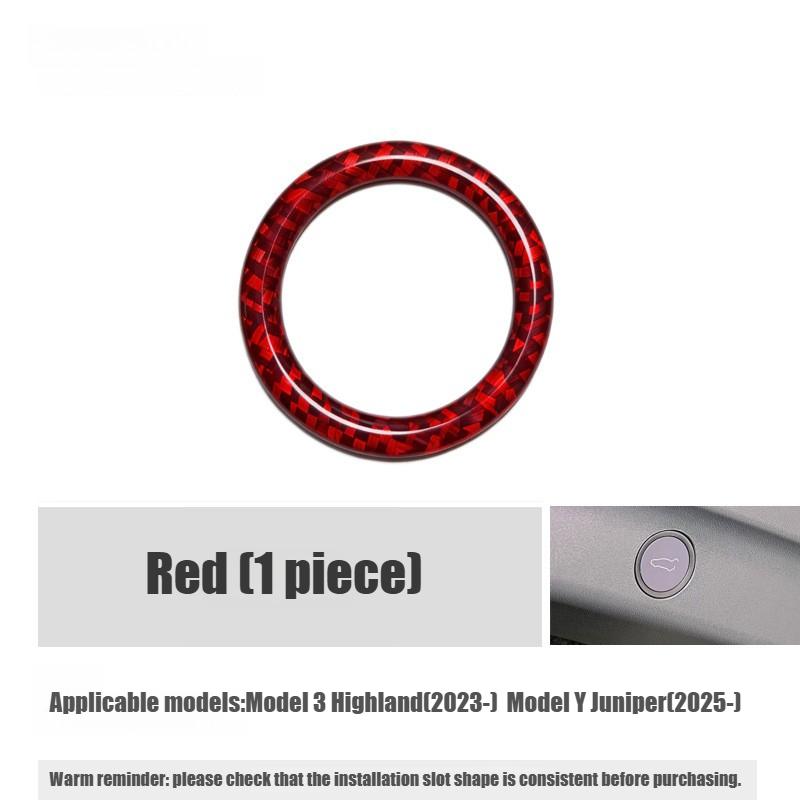Car Trunk Switch Button Cover Ring Interior Modification Accessories Decorative Sticker For Model Y MODEL 3 2019-2025