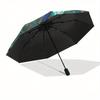 Peacock Feather Art Round Wall DecorUmbrella, Portable 3-Fold Compact Umbrella,Christmas Gift ES550