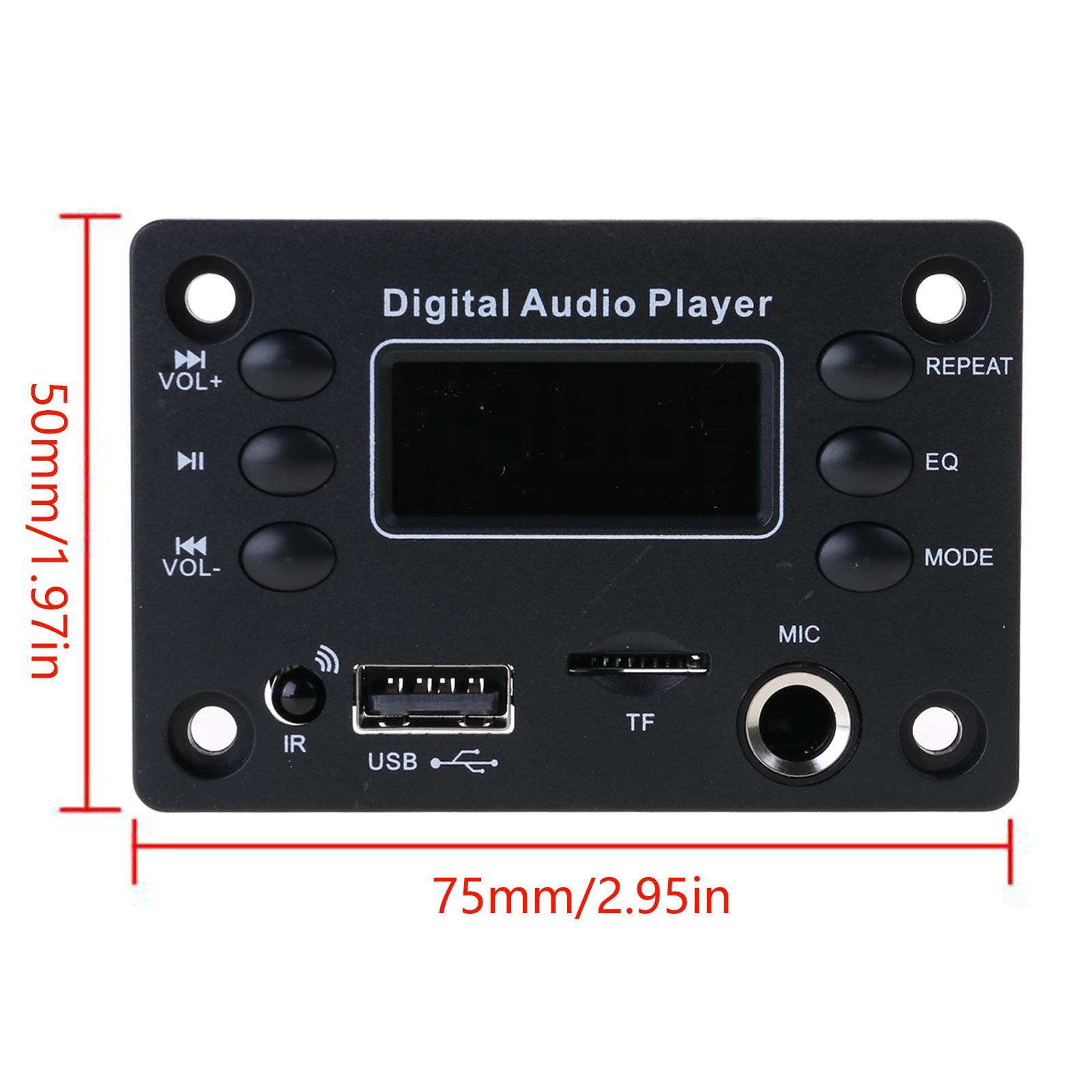 

5V/12V Bluetooth-compatible 5.0 Receiver Module MP3 Player Decoding Board with FM Radio Functio for Sound Application 1