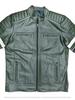 Motorcycle Men's Genuine Lambskin Handmade Leather Biker Festive Green Jacket
