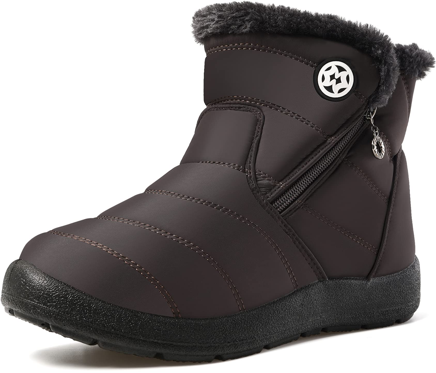 

ZUSERIS Зимние Снежные Короткие Овчина Хлопок Снежные Теплые Флис Повседневный Стиль Женские Ботинки, Ботинки, Ботинки, Нескользящие, Водоотталкивающие, Подкладка, кофейный