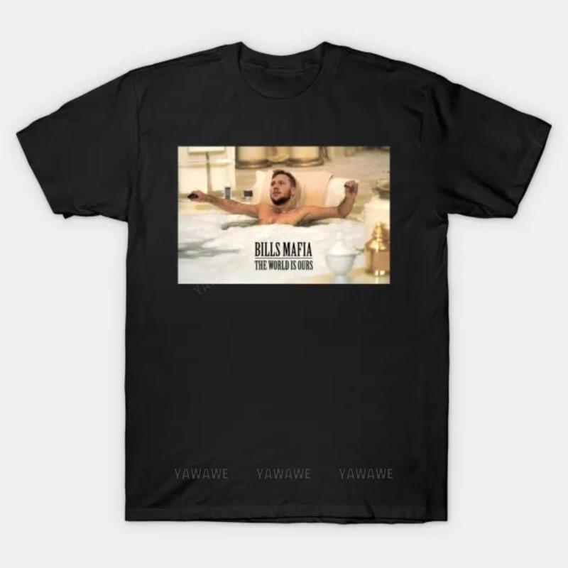 Beach Unisex tee shirt fashion print tees Bills Mafia The World Is Ours T Shirt unisex t shirts teenager casual tops short sleeve S
