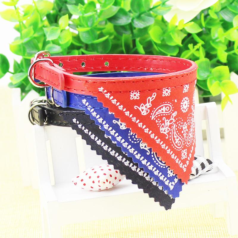 Nákrčník Štěně Nastavitelný Domácí Mazlíček Pes Kočka Krční Bandana Obojek Šátek Doplňky Pro Kočky & Malé Psy Černá Červená Modrá Růžová Fialová