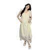 Temperament medium and long dress small fragrant French suspender chiffon dress women's summer new seaside beach vacation skirt