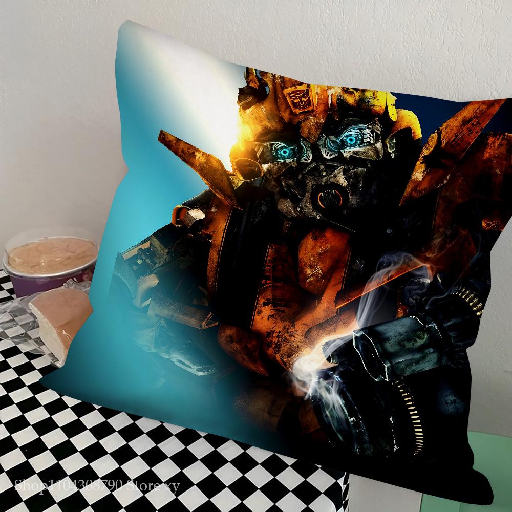 Anime Movie B-Bumblebee Pillow Case Square Pillow Bedroom Sofa Leisure Comfort Cushion Car Living Room Home Decoration
