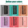 Reißverschluss-Brieftasche, Kartenhalter, Schlüsselband aus Leder für iPhone 14 Plus13 12 11 Pro Max XSMAX für Samsung S23 S22 S21 S20 Ultra Plus Note20Ultra A13 A53 A14 A54