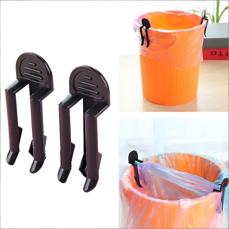 

10Pcs Durable Plastic Garbage Bag Clips - Easy Waste Bin Holder, Trash Can Securing Gadgets For Home Organization чёрный